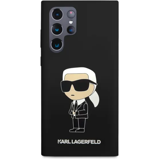 Гръб Karl Lagerfeld Liquid Silicone Ikonik NFT Case за Samsung Galaxy S23 Ultra - Черен
