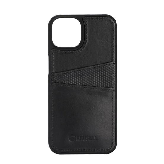 Гръб Krusell Leather CardCover за Iphone 14 Pro - Черен