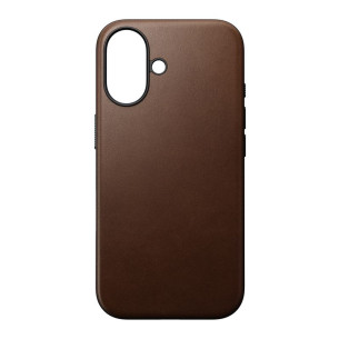 Гръб Nomad Modern Leather за iPhone 16 - Кафяв
