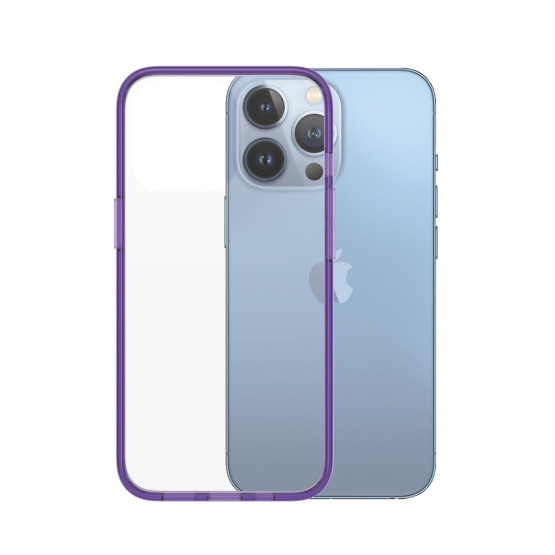 Гръб PanzerGlass за IPhone 13 Pro , ClearCase - Лилава рамка