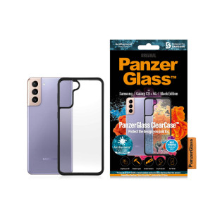 Гръб PanzerGlass за Samsung Galaxy S21 Plus AntiBacterial - Черна рамка, 118278