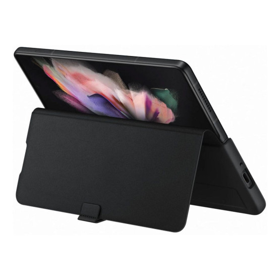 Гръб Samsung Leather Flip Cover за Galaxy Z Fold 3 - Черен, EF-FF926LBE