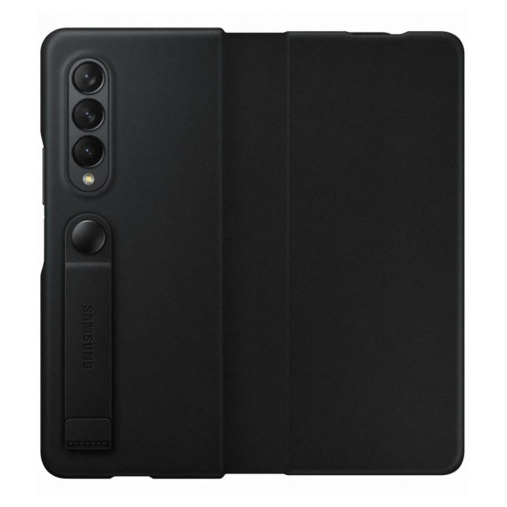 Гръб Samsung Leather Flip Cover за Galaxy Z Fold 3 - Черен, EF-FF926LBE