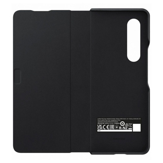 Гръб Samsung Leather Flip Cover за Galaxy Z Fold 3 - Черен, EF-FF926LBE