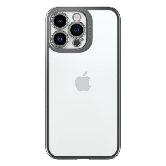 Гръб Spigen Optik Crystal за iPhone 14 Pro - Порзрачен с сребриста рамка