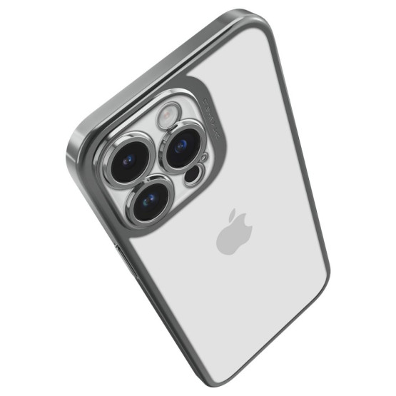 Гръб Spigen Optik Crystal за iPhone 14 Pro - Порзрачен с сребриста рамка