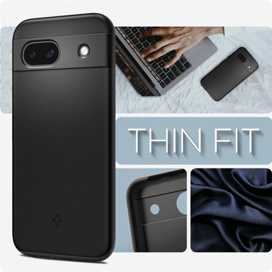 Гръб Spigen Thin Fit за Google Pixel 8a - Черен
