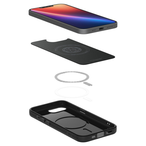 Гръб Spigen за iPhone 16E, Liquid Air, MagSafe, Черен