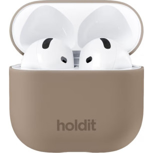 Kaлъф Holdit за AirPods 4, Silicone Case, Кафяв