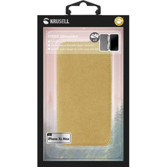 Калъф Krusell Broby 4 Card SlimWallet за Apple Iphone XS Max - Cognac