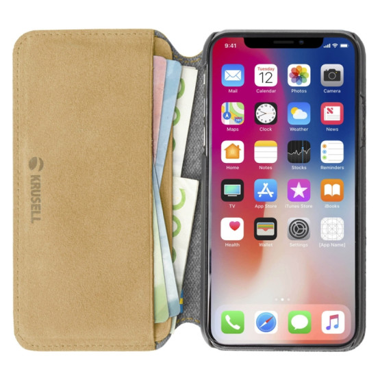 Калъф Krusell Broby 4 Card SlimWallet за Apple Iphone XS Max - Cognac