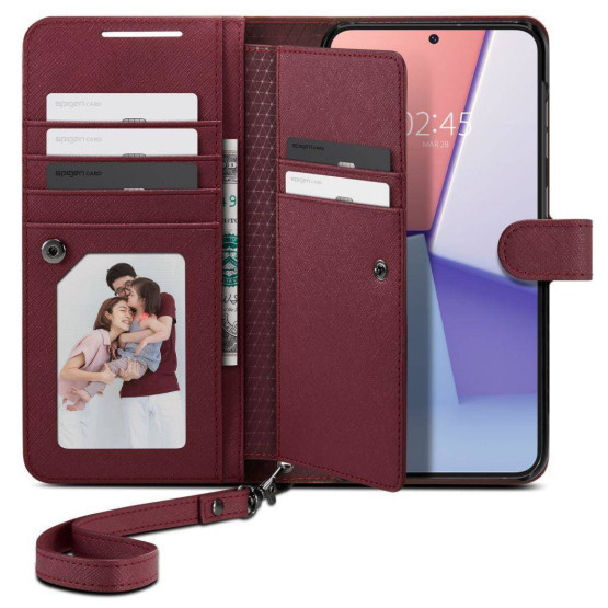 Калъф Spigen Wallet S Plus за Samsung Galaxy S23 - Бордо