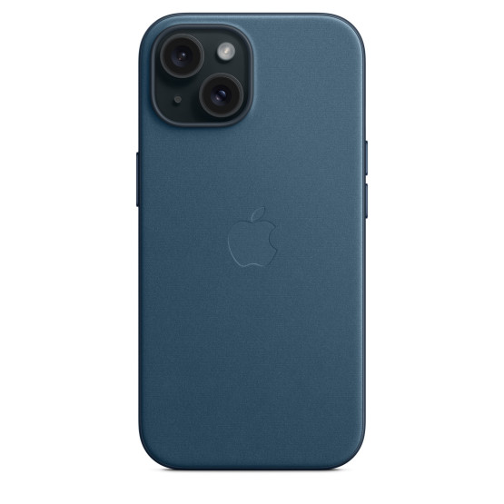 Оригинален гръб Apple FineWoven Case with MagSafe за iPhone 15 - Син, MT3G3ZM/A