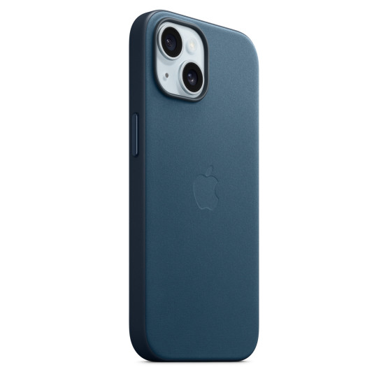 Оригинален гръб Apple FineWoven Case with MagSafe за iPhone 15 - Син, MT3G3ZM/A