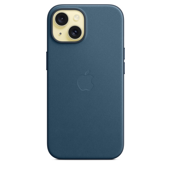 Оригинален гръб Apple FineWoven Case with MagSafe за iPhone 15 - Син, MT3G3ZM/A