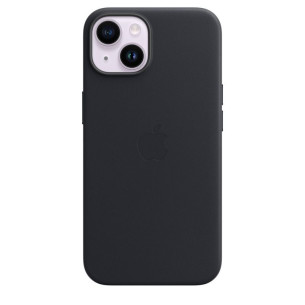 Оригинален гръб Apple Leather Magsafe Cover за iPhone 14/13, Midnight, MPP43ZM/A