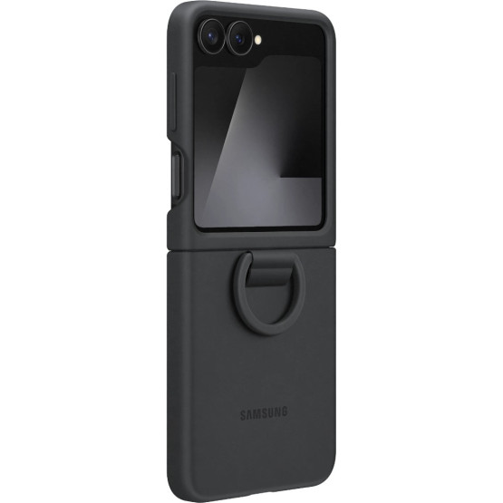 Оригинален гръб Samsung за Galaxy Z Flip 7FE, Z FLip 6, Silicone Cover with Ring, Черен, EF-PF741TBE