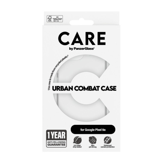 Гръб CARE by PanzerGlass за Google Pixel 9a, Flagship Case, Urban Combat, Прозрачен