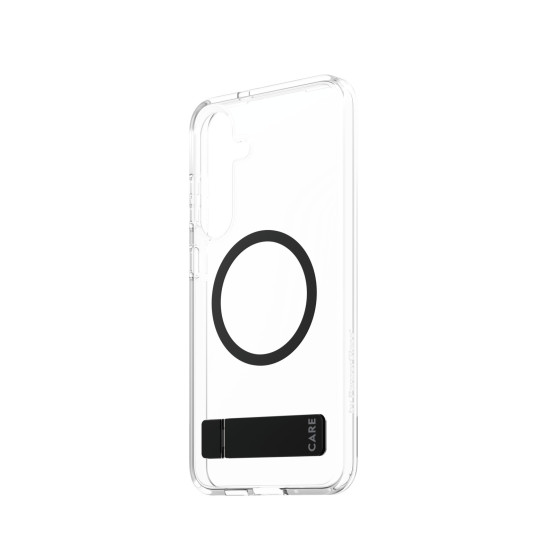 Гръб Care by PanzerGlass за Samsung Galaxy S25 Plus, Feature Case, Kickstand, QI Compatible, Черен