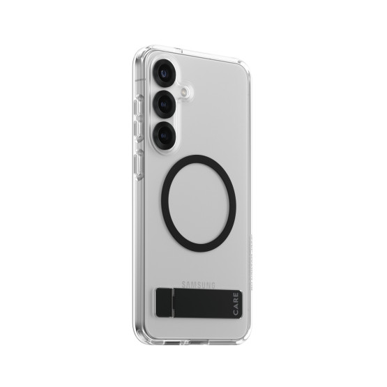 Гръб Care by PanzerGlass за Samsung Galaxy S25 Plus, Feature Case, Kickstand, QI Compatible, Черен