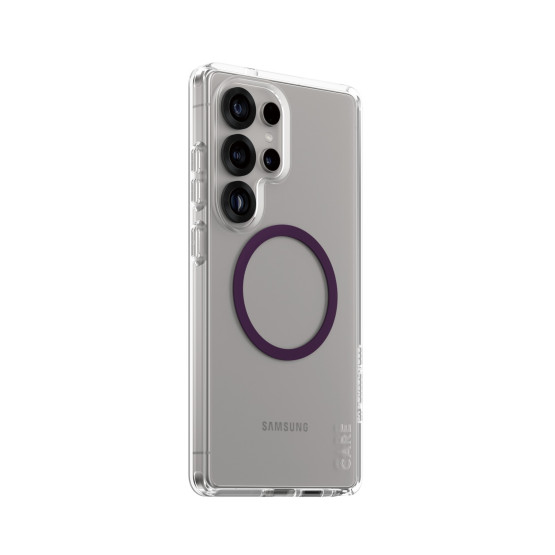 Гръб Care by PanzerGlass за Samsung Galaxy S25 Ultra, Flagship Case, Прозрачен, Urban Combat, QI Compatible, Plum Purple