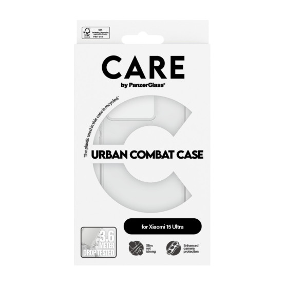 Гръб CARE by PanzerGlass за Xiaomi 15 Ultra, Urban combat, Прозрачен