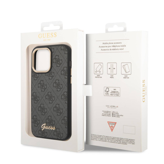 Гръб Guess PC/TPU 4G Metal Camera Outline Case за iPhone 14 Pro Max - Черен