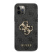 Гръб Guess PU 4G Metal Logo Case за iPhone 12/12 Pro - Сив