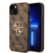 Гръб Guess PU 4G Metal Logo Case за iPhone 15 - Кафяв