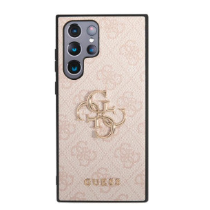 Гръб Guess PU 4G Metal Logo Case за Samsung Galaxy S23 Ultra - Розов