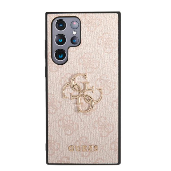 Гръб Guess PU 4G Metal Logo Case за Samsung Galaxy S23 Ultra - Розов