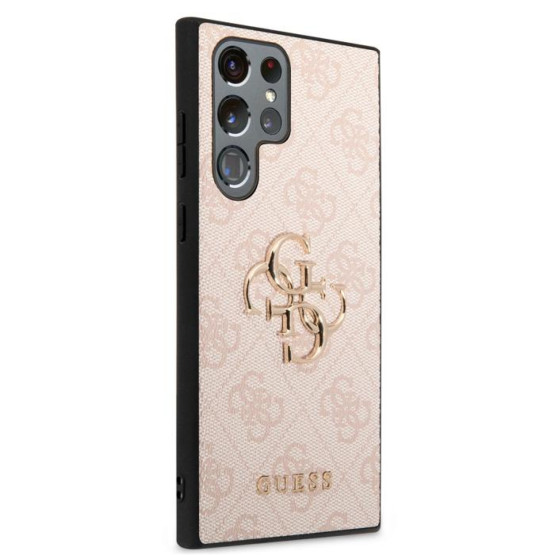 Гръб Guess PU 4G Metal Logo Case за Samsung Galaxy S23 Ultra - Розов