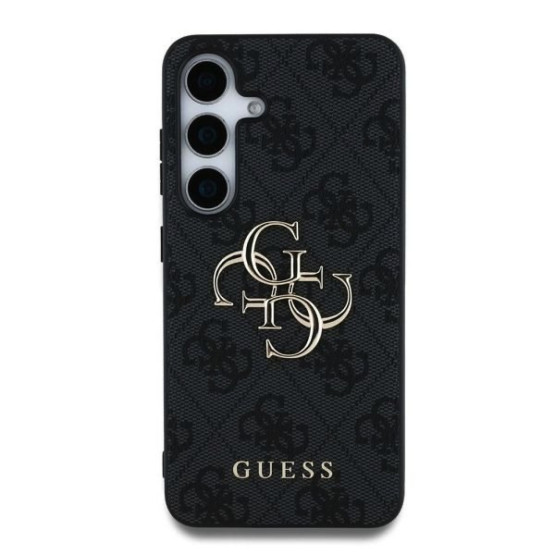 Гръб Guess за Samsung Galaxy S25 ,PU, 4G Metal Logo Case, Черен