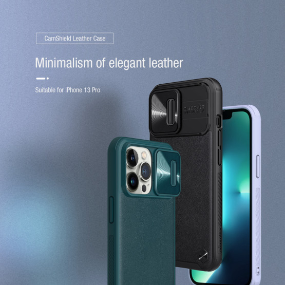 Гръб Nillkin leather camshield за Iphone 13 Pro - Зелен