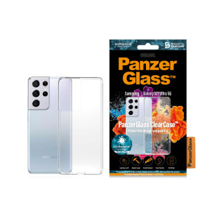 Гръб PanzerGlass ClearCase за Samsung Galaxy S21 Ultra AntiBacterial - Прозрачен, 118276