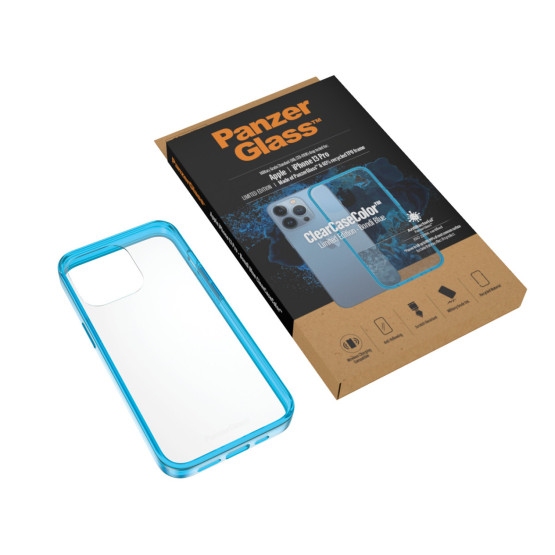 Гръб PanzerGlass за IPhone 13 Pro , ClearCase - Синя рамка