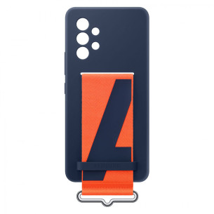 Гръб Samsung Silicone Cover with Strap за Galaxy A53 5G - Син, EF-GA536TNE