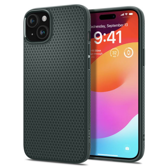 Гръб Spigen Liquid Air за iPhone 15 - Зелен