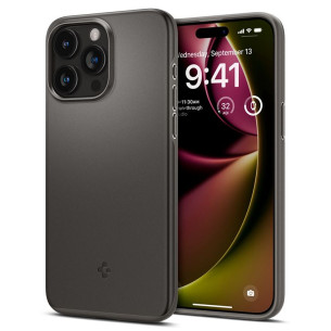 Гръб Spigen Thin Fit за iPhone 15 Pro - Тъмно сив
