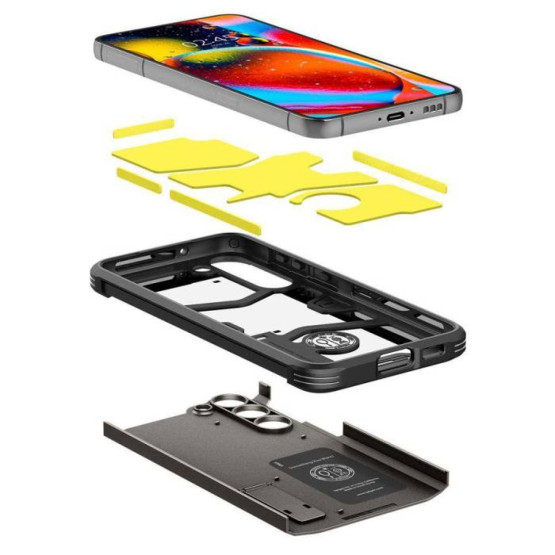Гръб Spigen Tough Armor за Samsung Galaxy S23 - Черен металик