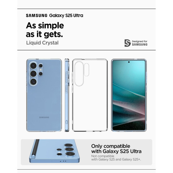 Гръб Spigen за Samsung Galaxy S25 Ultra, Liquid Crystal, Прозрачен