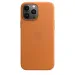 Оригинален гръб Apple Leather Case with MagSafe за iPhone 13 Pro Max - Golden Brown, MM1L3ZM/A