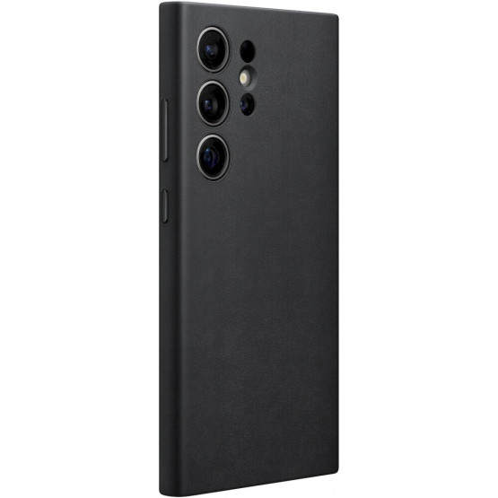 Оригинален гръб Samsung Leather Cover за Galaxy S24 Ultra - Черен, GP-FPS928HCABW