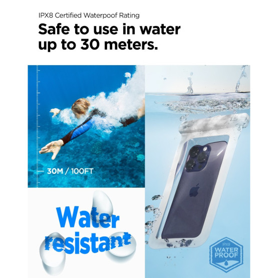 Водоустойчив калъф Spigen Aqua Shield WaterProof Case A601 2 Pack - Бял