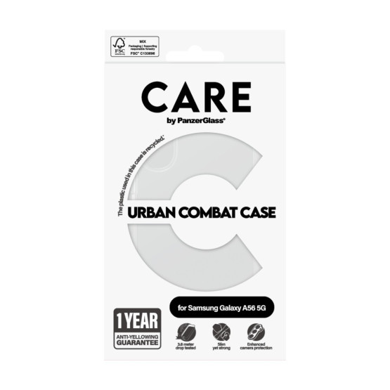 Гръб Care by PanzerGlass за Samsung Galaxy A56, Flagship Case, Urban Combat, Прозрачен