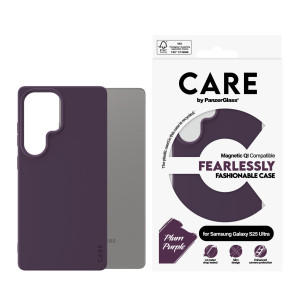 Гръб Care by PanzerGlass за Samsung Galaxy S25 Ultra, Fashionable Case, Plum Purple, QI Compatible, Лилав
