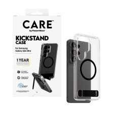 Гръб CARE by PanzerGlass за Samsung Galaxy S26 Ultra, Urban Explorer Case w. Black Kickstand and Qi - Прозрачен