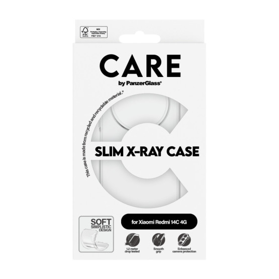 Гръб CARE by PanzerGlass за Xiaomi Redmi 14C ,Fashion X-Ray,Прозрачен