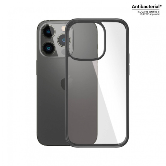 Гръб ClearCase PanzerGlass за Apple Iphone 14 Pro , Antibacterial - Черна рамка