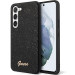 Гръб Guess PC/TPU Glitter Flakes Metal Logo Case за Samsung Galaxy S23 - Черен